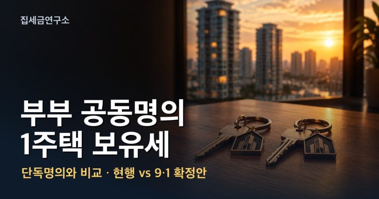 부부 공동명의 1주택 보유세 — 단독명의와 비교, 집세금연구소