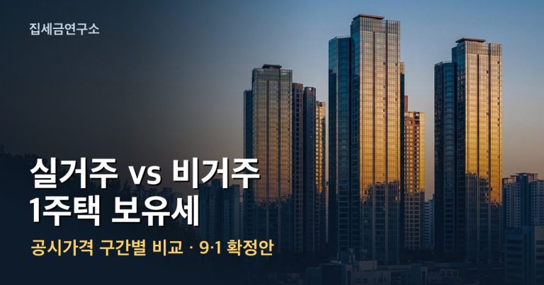 실거주 1주택 vs 비거주 1주택 보유세 비교 — 집세금연구소